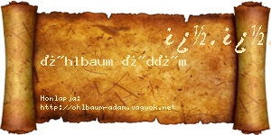 Öhlbaum Ádám névjegykártya
